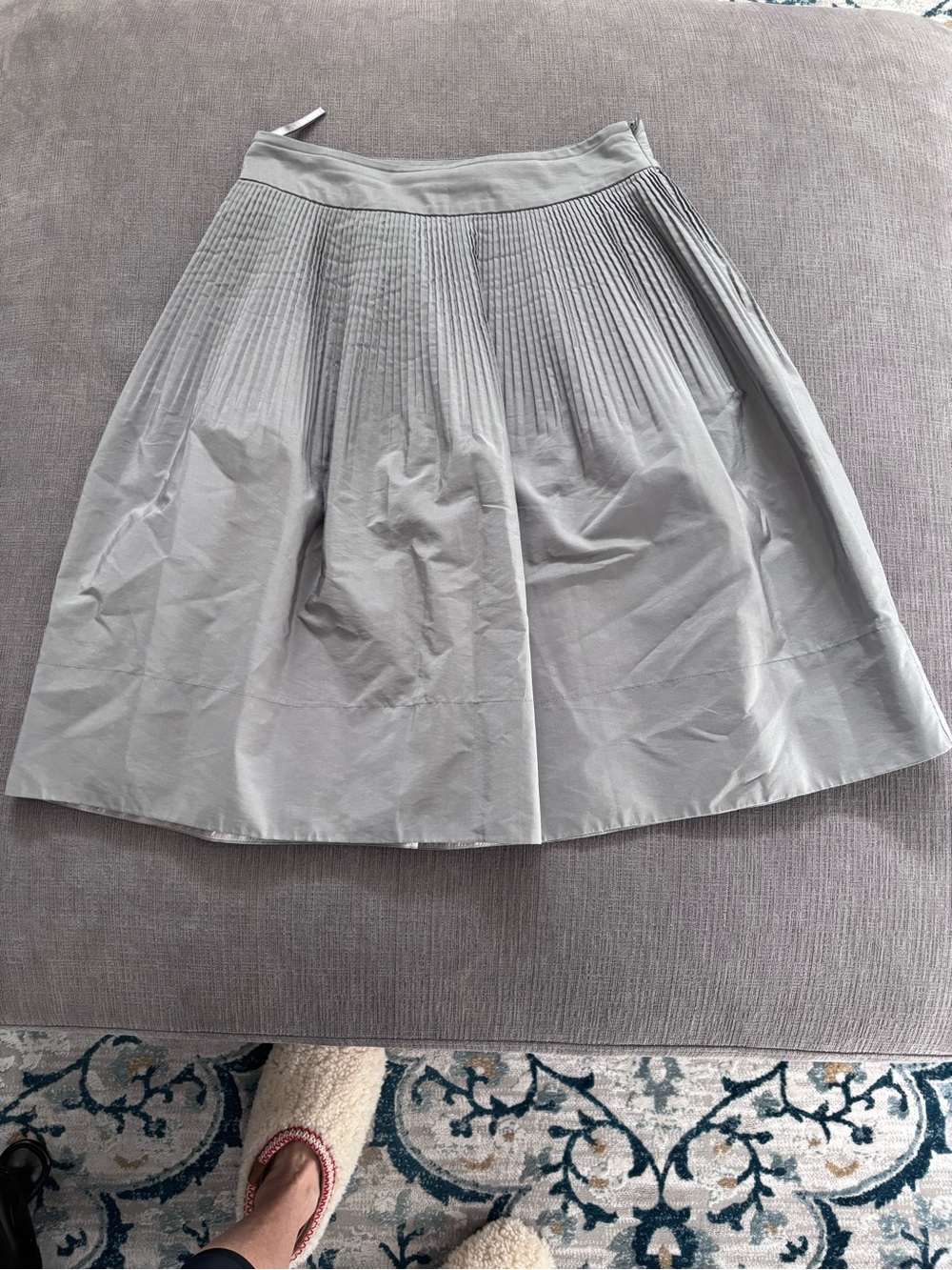 Pleated A-Line Skirt in Light Gray